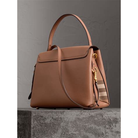 burberry small grainy leather and house check tote bag|burberry work tote.